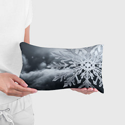 Подушка-антистресс Снежинка на черно белое, цвет: 3D-принт — фото 2