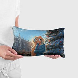 Подушка-антистресс Лошадка на новогодней площади, цвет: 3D-принт — фото 2