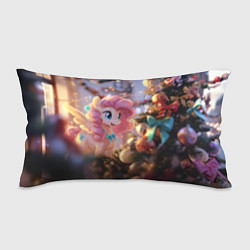 Подушка-антистресс Милая новогодняя лошадка с крыльями, цвет: 3D-принт