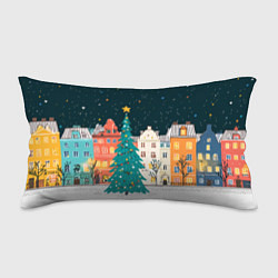 Подушка-антистресс Новогодняя ночь в городе, цвет: 3D-принт