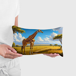 Подушка-антистресс Жираф в солнечной саванне, цвет: 3D-принт — фото 2