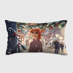 Подушка-антистресс Новогодняя аниме лошадка