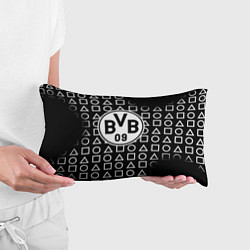 Подушка-антистресс Borussia геометрия черно белая, цвет: 3D-принт — фото 2