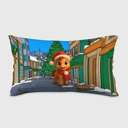 Подушка-антистресс Новогодняя лошадка и елка, цвет: 3D-принт