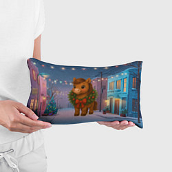 Подушка-антистресс Лошадка с новогоднем венком 2026, цвет: 3D-принт — фото 2