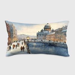 Подушка-антистресс Санкт-Петербург снежный день, цвет: 3D-принт