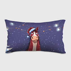 Подушка-антистресс Новогодняя лошадь символ 2026 года