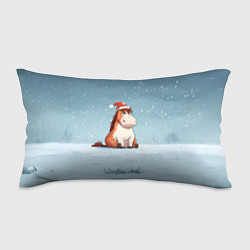 Подушка-антистресс Лошадь сидит на снегу, цвет: 3D-принт