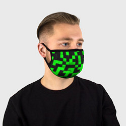 Маска для лица ЗЕЛЕНЫЕ КУБИКИ, цвет: 3D-принт