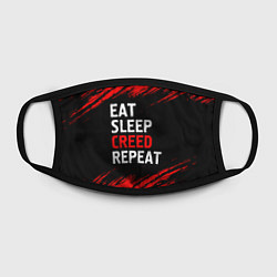Маска для лица Eat Sleep Creed Repeat - Краски, цвет: 3D-принт — фото 2