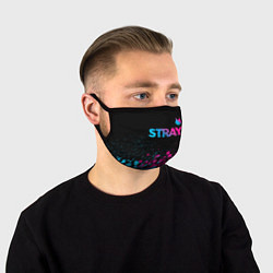Маска для лица Stray - neon gradient logo, цвет: 3D-принт