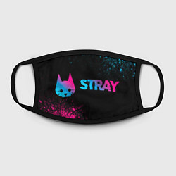 Маска для лица Stray - neon gradient: надпись и символ, цвет: 3D-принт — фото 2