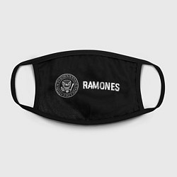 Маска для лица Ramones glitch на темном фоне: надпись и символ, цвет: 3D-принт — фото 2