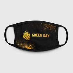 Маска для лица Green Day - gold gradient: надпись и символ, цвет: 3D-принт — фото 2