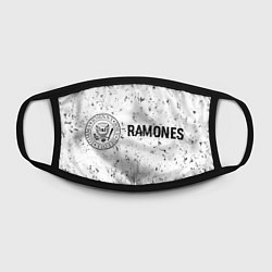 Маска для лица Ramones glitch на светлом фоне: надпись и символ, цвет: 3D-принт — фото 2
