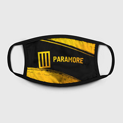 Маска для лица Paramore - gold gradient: надпись и символ, цвет: 3D-принт — фото 2