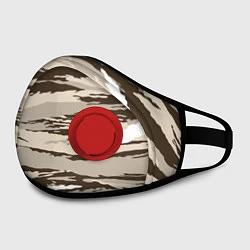 Маска с клапаном Камуфляж: коричневый/кремовый, цвет: 3D-красный — фото 2