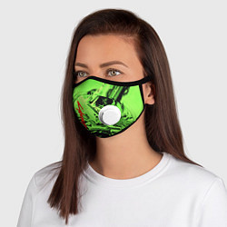 Маска с клапаном Cyberpunk 2077: Green Breaks, цвет: 3D-белый