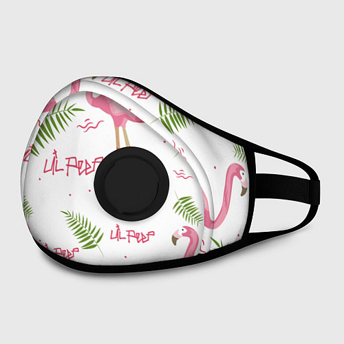 Маска с клапаном Lil Peep: Pink Flamingo / 3D-Черный – фото 2