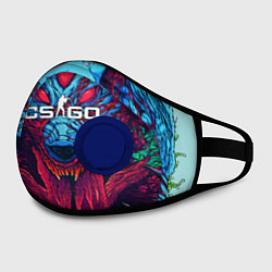 Маска с клапаном CS:GO Hyper Beast, цвет: 3D-синий — фото 2