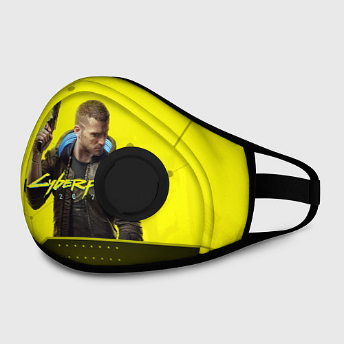 Маска с клапаном CYBERPUNK 2077 / 3D-Черный – фото 2