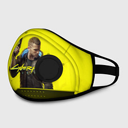 Маска с клапаном CYBERPUNK 2077, цвет: 3D-черный — фото 2