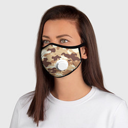 Маска с клапаном МИЛИТАРИ, цвет: 3D-белый