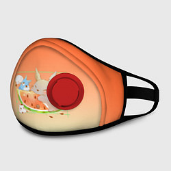 Маска с клапаном Семейство Тоторо ест арбуз, цвет: 3D-красный — фото 2