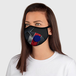 Маска с клапаном 3D BLACK AND RED METAL, цвет: 3D-синий
