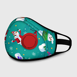 Маска с клапаном РазНые Снеговики, цвет: 3D-красный — фото 2