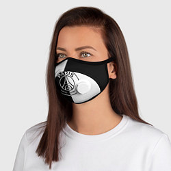 Маска с клапаном ФК ПСЖ PSG BLACK & WHITE, цвет: 3D-белый