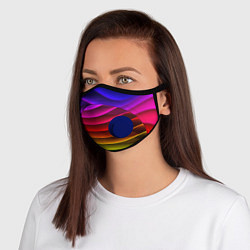 Маска с клапаном Color line neon pattern Abstraction Summer 2023, цвет: 3D-синий