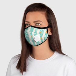 Маска с клапаном Новогодние берёзки, цвет: 3D-белый
