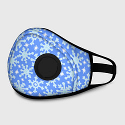 Маска с клапаном Мультяшные снежинки, цвет: 3D-черный — фото 2