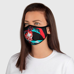 Маска с клапаном Samurai steel game, цвет: 3D-черный
