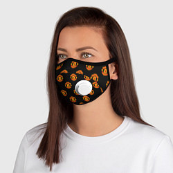 Маска с клапаном Manchester United Pattern, цвет: 3D-белый