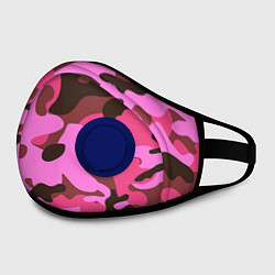 Маска с клапаном Камуфляж: розовый/коричневый, цвет: 3D-синий — фото 2
