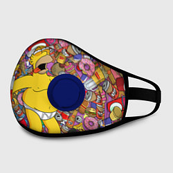 Маска с клапаном Обжора Гомер, цвет: 3D-синий — фото 2
