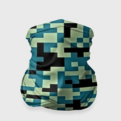 Бандана-труба Камуфляж пиксельный: голубой/черный, цвет: 3D-принт