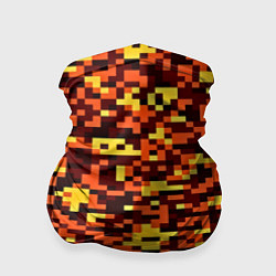 Бандана-труба Камуфляж пиксельный: оранжевый/желтый, цвет: 3D-принт