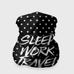 Бандана-труба Sleep Work Travel Repeat, цвет: 3D-принт