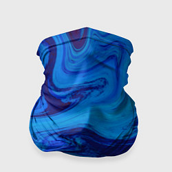 Бандана-труба Абстракция синяя с голубым, цвет: 3D-принт
