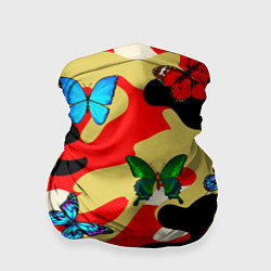 Бандана-труба Камуфляжные бабочки, цвет: 3D-принт