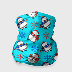 Бандана-труба Снеговики и снежинки, цвет: 3D-принт