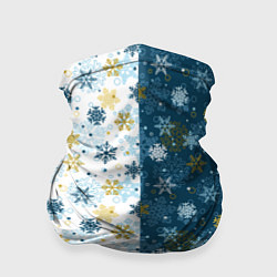 Бандана-труба Снежинки, цвет: 3D-принт