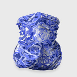 Бандана-труба Голубые и синие розы, цвет: 3D-принт