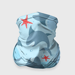 Бандана-труба Акулы паттерн, цвет: 3D-принт