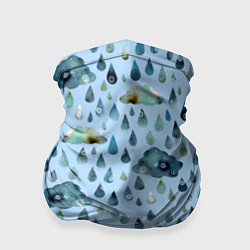 Бандана-труба Дождливая осень Тучки и дождь, цвет: 3D-принт