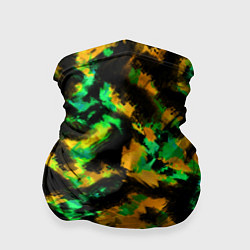 Бандана-труба Абстрактный желто-зеленый узор, цвет: 3D-принт