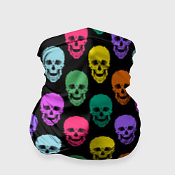 Бандана-труба Разноцветные черепа Готика, цвет: 3D-принт